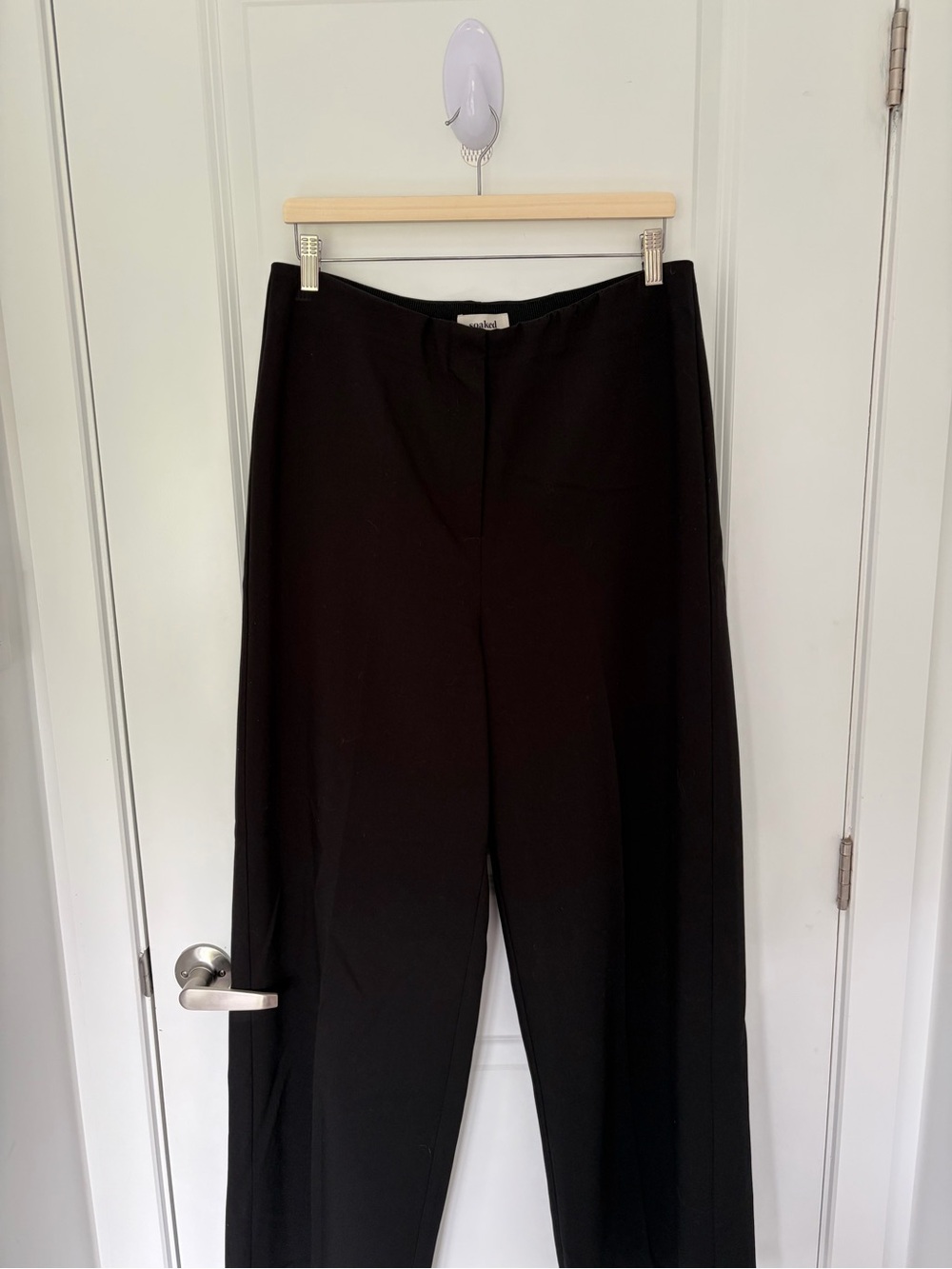 Women's Black Wide-Leg Tailored Trousers